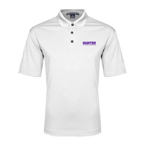 White Performance Fine Jacquard Polo-Official Logo