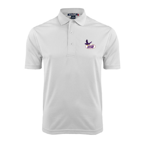 White Dry Mesh Polo-Hunter College