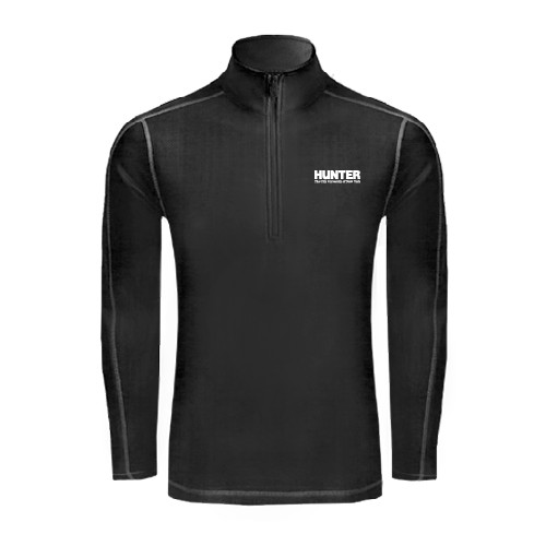 Sport Tek Black Sport Wick Stretch 1/2 Zip Pullover-Official Logo