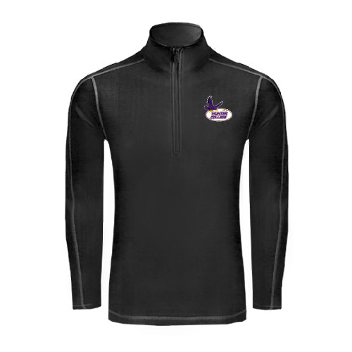 Sport Tek Black Sport Wick Stretch 1/2 Zip Pullover-Hunter College