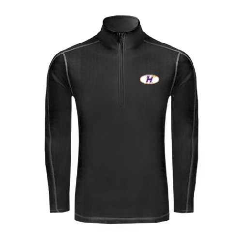 Sport Tek Black Sport Wick Stretch 1/2 Zip Pullover-H Mark