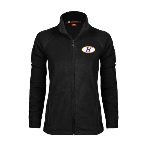 Womens Black Fleece Full Zip Jacket-H Mark