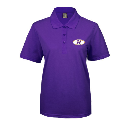 Womens Silk Touch Purple Pique Polo-H Mark