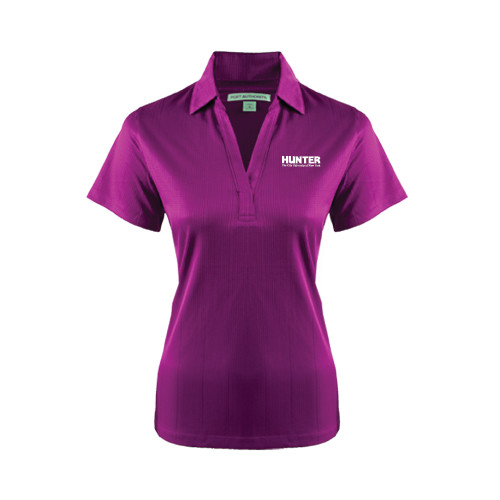 Womens Purple Performance Fine Jacquard Polo-Official Logo