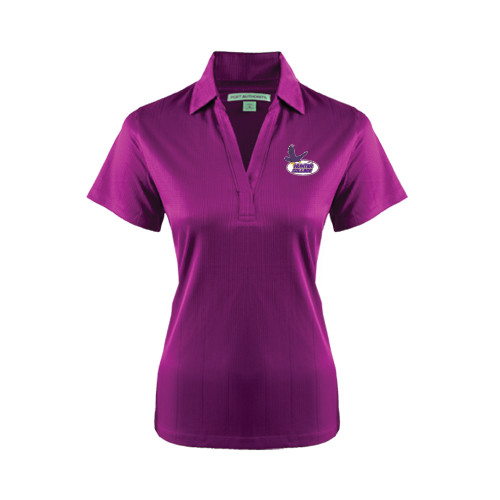 Womens Purple Performance Fine Jacquard Polo-Hunter College