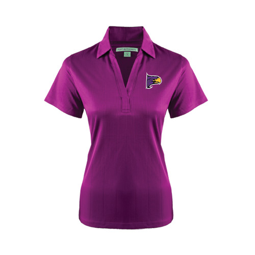Womens Purple Performance Fine Jacquard Polo-Hawk Head