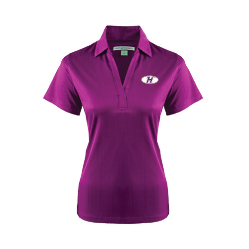 Womens Purple Performance Fine Jacquard Polo-H Mark