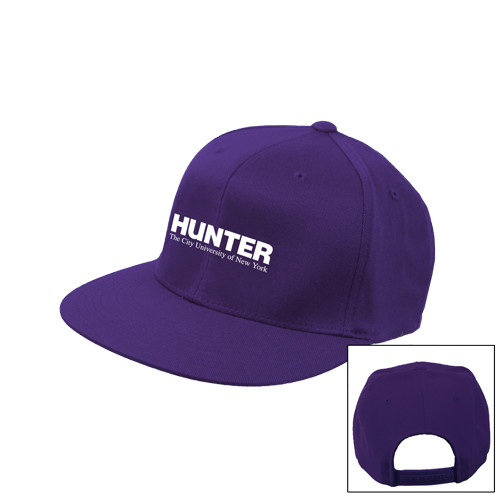 Purple Twill Flat Bill Snapback Hat-Official Logo