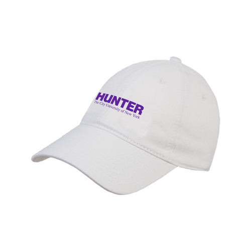 White Unstructured Adjustable Low Profile Hat-Official Logo