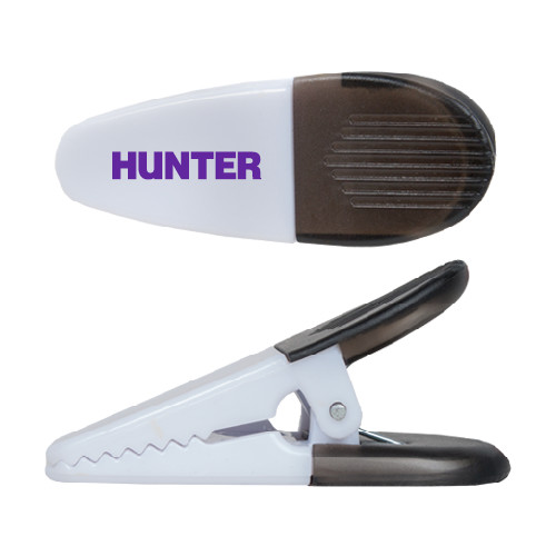 White Crocodile Clip/Magnet-Hunter
