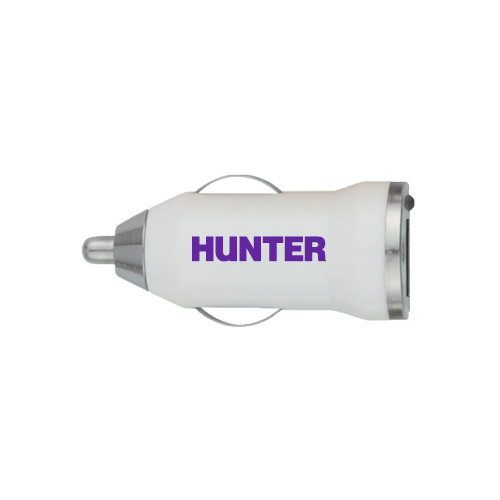 On the Go White Car Charger-Hunter College