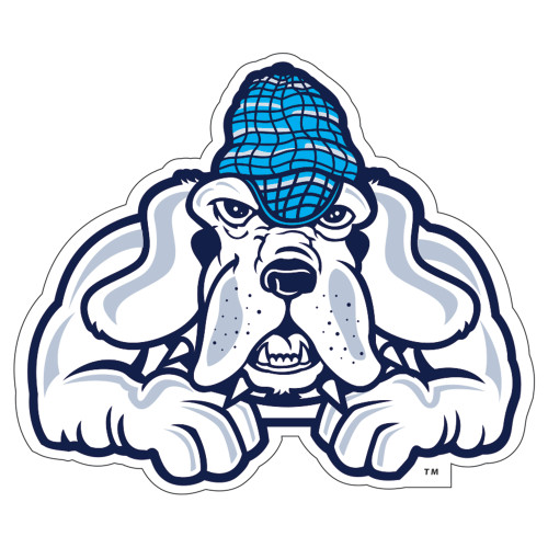 Extra Large Decal-John Jay College of Criminal Justice Bloodhound Mascot with Cyan