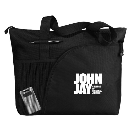 Excel Black Sport Utility Tote-John Jay College of Criminal Justice Primary Mark