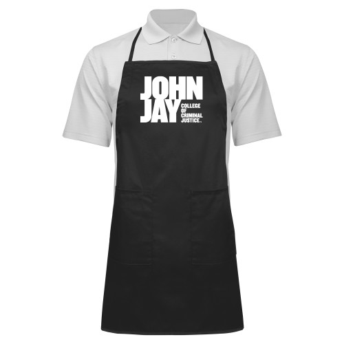 Full Length Black Apron-John Jay College of Criminal Justice Primary Mark