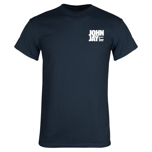 Navy T Shirt-John Jay College of Criminal Justice Primary Mark