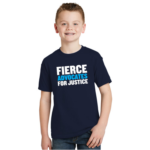 Youth Navy T Shirt-John Jay College of Criminal Justice Fierce Advocates For Justice