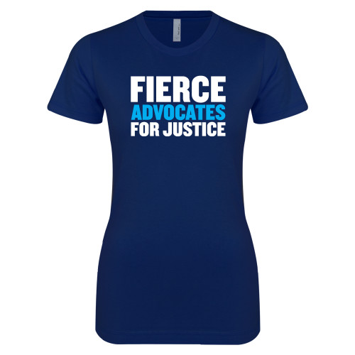 Next Level Womens Navy Boyfriend Tee-John Jay College of Criminal Justice Fierce Advocates For Justice