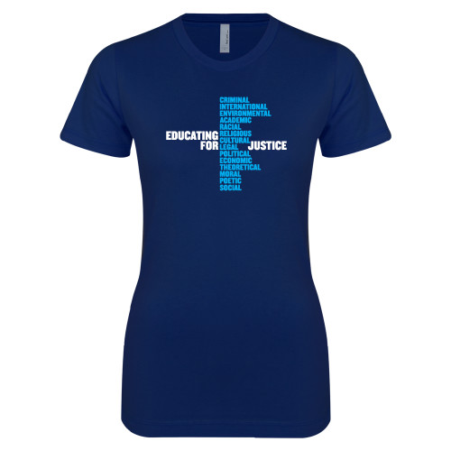 Next Level Womens Navy Boyfriend Tee-John Jay College of Criminal Justice Educating For Justice