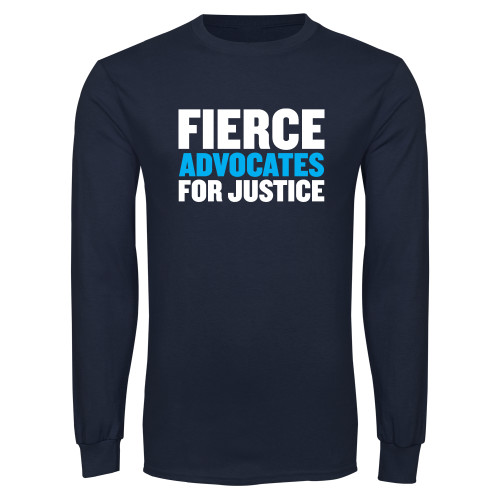 Navy Long Sleeve T-Shirt-John Jay College of Criminal Justice Fierce Advocates For Justice