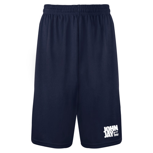 Navy Performance Classic 9 Inch Short-John Jay College of Criminal Justice Primary Mark