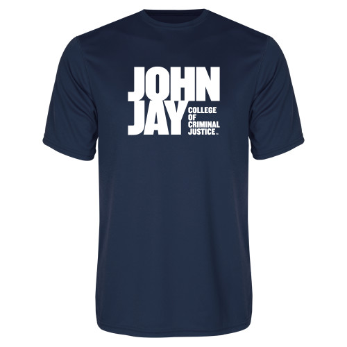 Navy Performance Tee-John Jay College of Criminal Justice Primary Mark