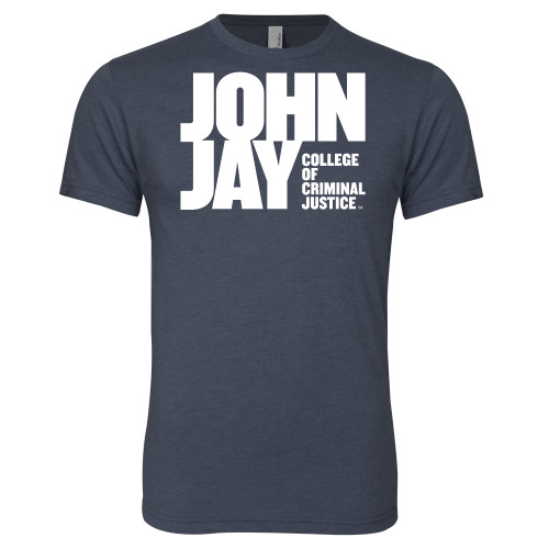 Next Level Navy Triblend Tee-John Jay College of Criminal Justice Primary Mark
