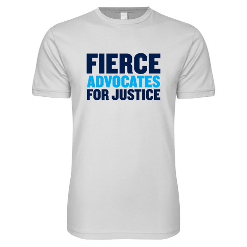 Next Level White SoftStyle T Shirt-John Jay College of Criminal Justice Fierce Advocates For Justice