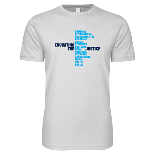 Next Level White SoftStyle T Shirt-John Jay College of Criminal Justice Educating For Justice