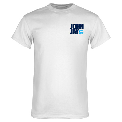 White T Shirt-John Jay College of Criminal Justice Primary Mark