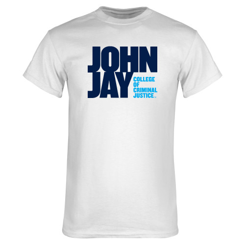 White T Shirt-John Jay College of Criminal Justice Primary Mark