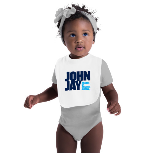White Baby Bib-John Jay College of Criminal Justice Primary Mark