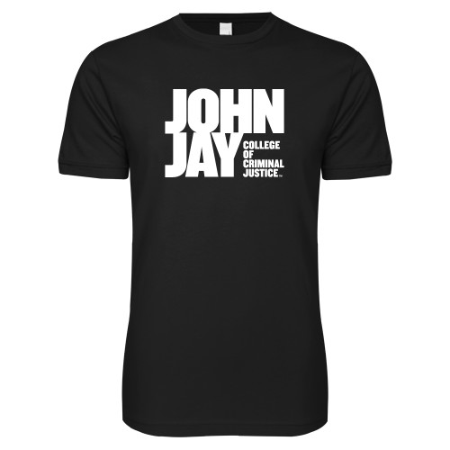 Next Level Black SoftStyle T Shirt-John Jay College of Criminal Justice Primary Mark
