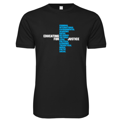 Next Level Black SoftStyle T Shirt-John Jay College of Criminal Justice Educating For Justice