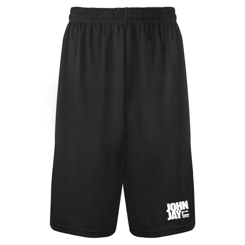 Black Performance Classic 9 Inch Short-John Jay College of Criminal Justice Primary Mark