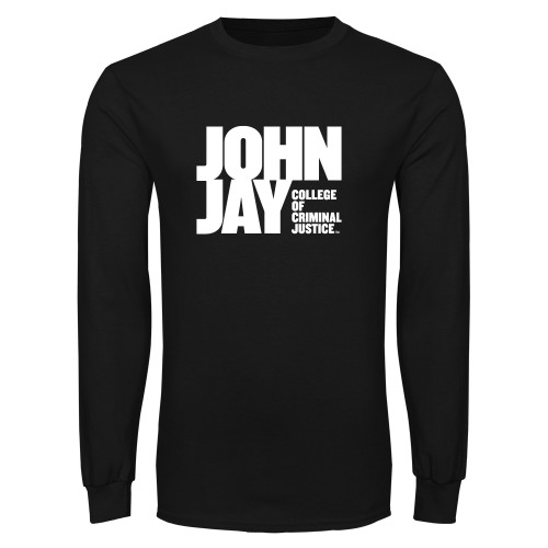 Black Long Sleeve T Shirt-John Jay College of Criminal Justice Primary Mark