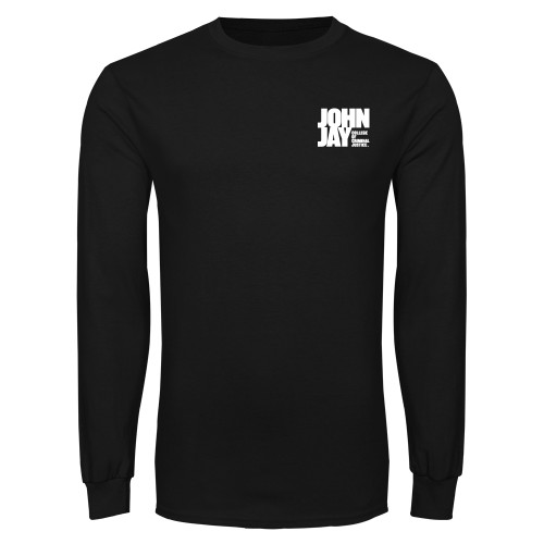 Black Long Sleeve T Shirt-John Jay College of Criminal Justice Primary Mark