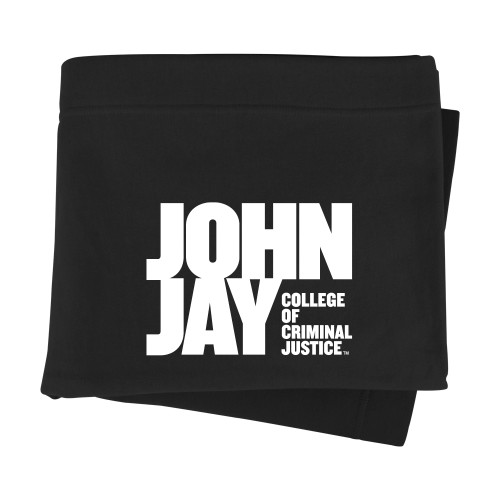 Black Sweatshirt Blanket-John Jay College of Criminal Justice Primary Mark