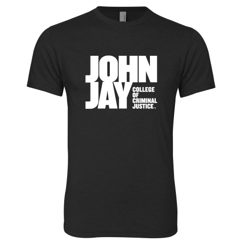 Next Level Black Triblend Tee-John Jay College of Criminal Justice Primary Mark