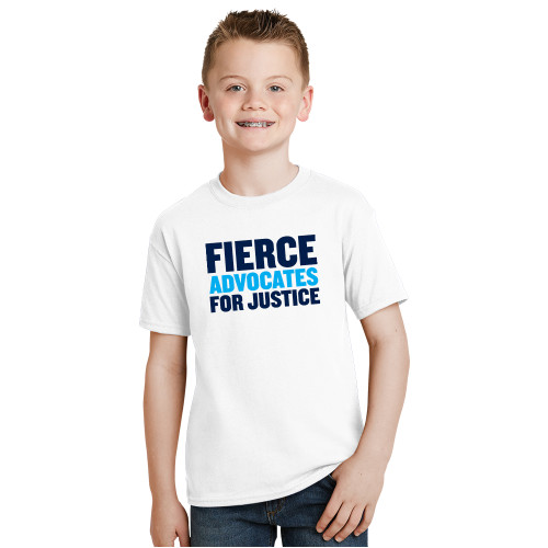 Youth White T Shirt-John Jay College of Criminal Justice Fierce Advocates For Justice