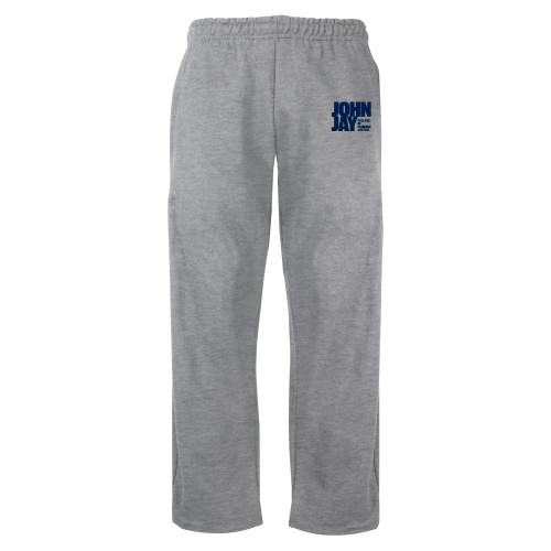 Grey Fleece Open Bottom Pant-John Jay College of Criminal Justice Primary Mark