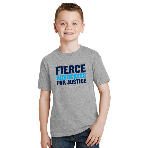 Youth Grey T Shirt-John Jay College of Criminal Justice Fierce Advocates For Justice