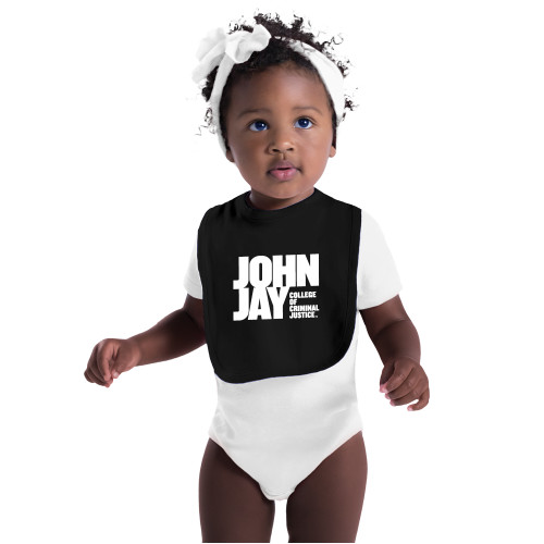 Black Baby Bib-John Jay College of Criminal Justice Primary Mark