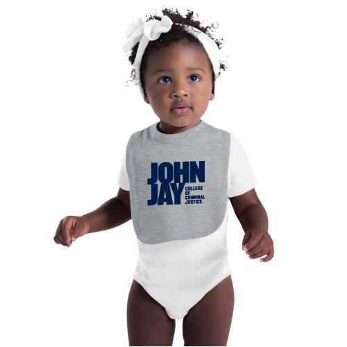 Grey Baby Bib-John Jay College of Criminal Justice Primary Mark
