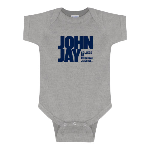 Grey Infant Onesie-John Jay College of Criminal Justice Primary Mark