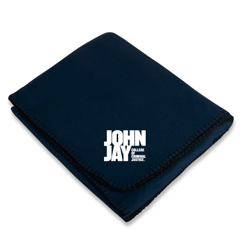 Navy Arctic Fleece Blanket-John Jay College of Criminal Justice Primary Mark