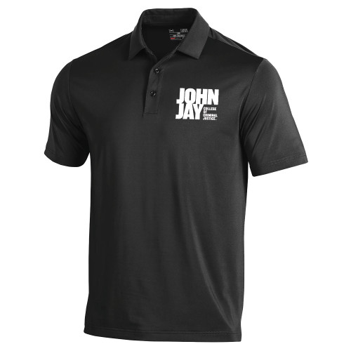 Under Armour Black Performance Polo-John Jay College of Criminal Justice Primary Mark