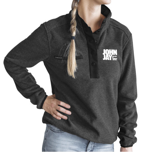 DRI DUCK Womens Charcoal Aspen Fleece Pullover-John Jay College of Criminal Justice Primary Mark
