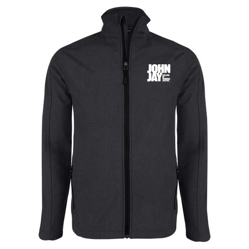 Charcoal Heather Softshell Jacket-John Jay College of Criminal Justice Primary Mark