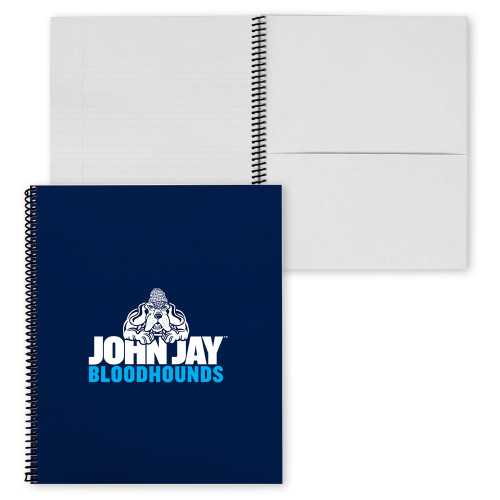 College Spiral Notebook w/Black Coil-John Jay College of Criminal Justice Bloodhounds with Bloodhound Mascot