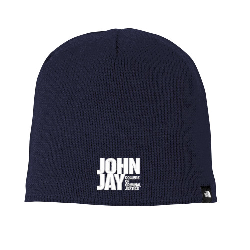 The North Face Navy Mountain Beanie-John Jay College of Criminal Justice Primary Mark
